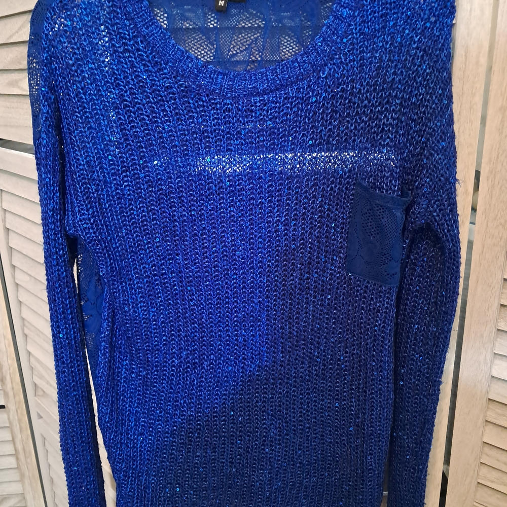 Elegant Royal Blue Knit Sweater